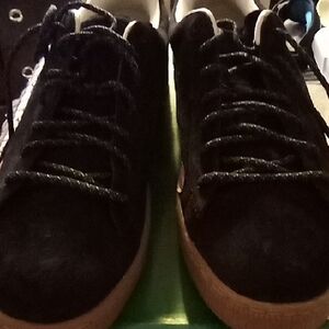 Black Suede Sneakers with Gum Sole